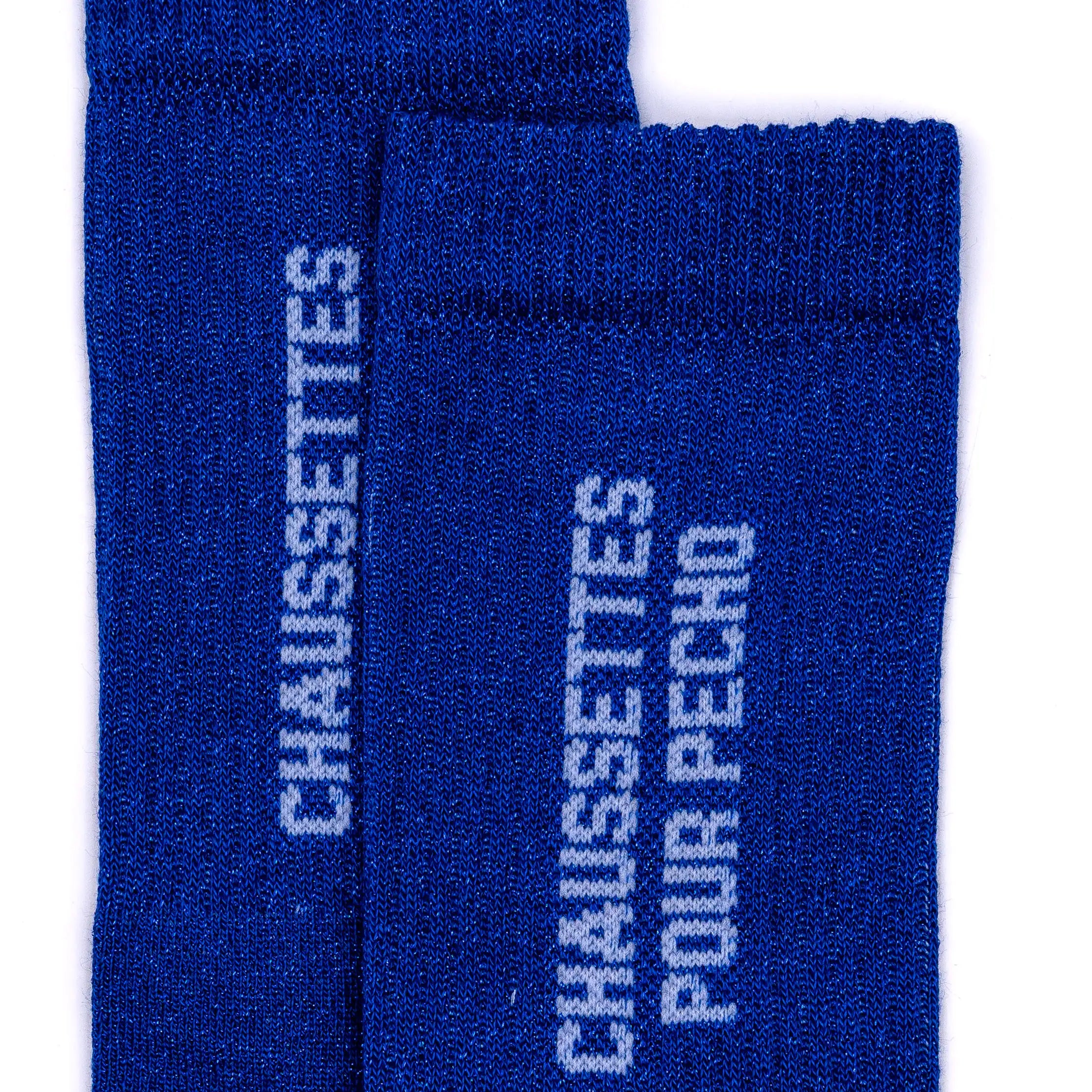 Chaussettes POUR PECHO bleu paillettes 36/40