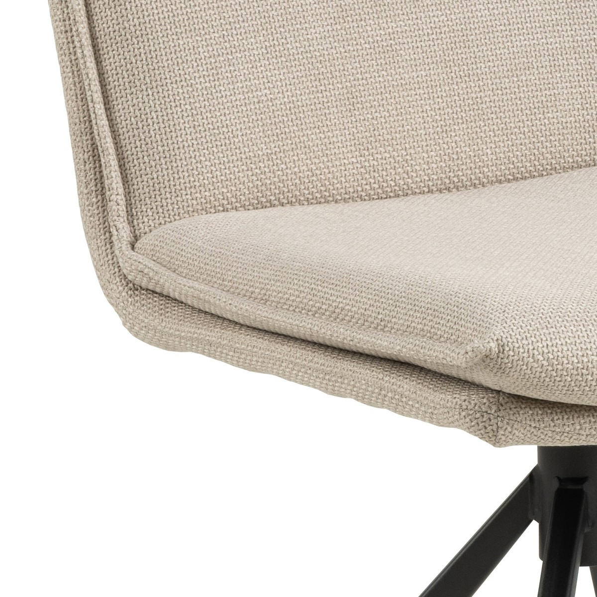 Eetkamerstoel Goole beige met mat zwart frame
