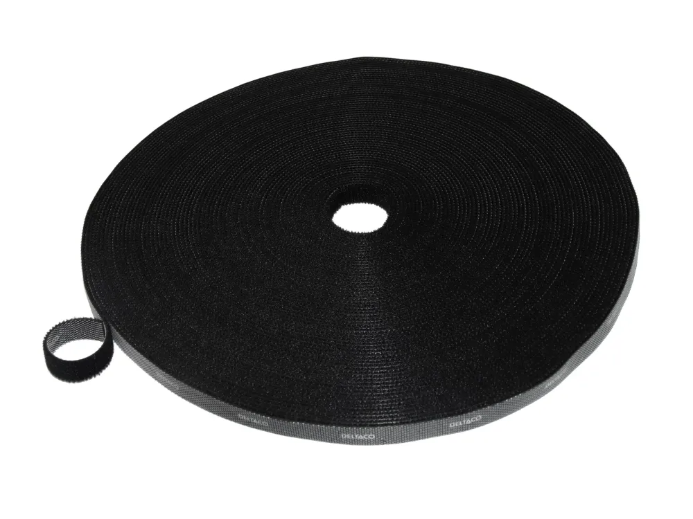 DELTACO CM1025S - Kabelbinderrulle - 25 m - sort