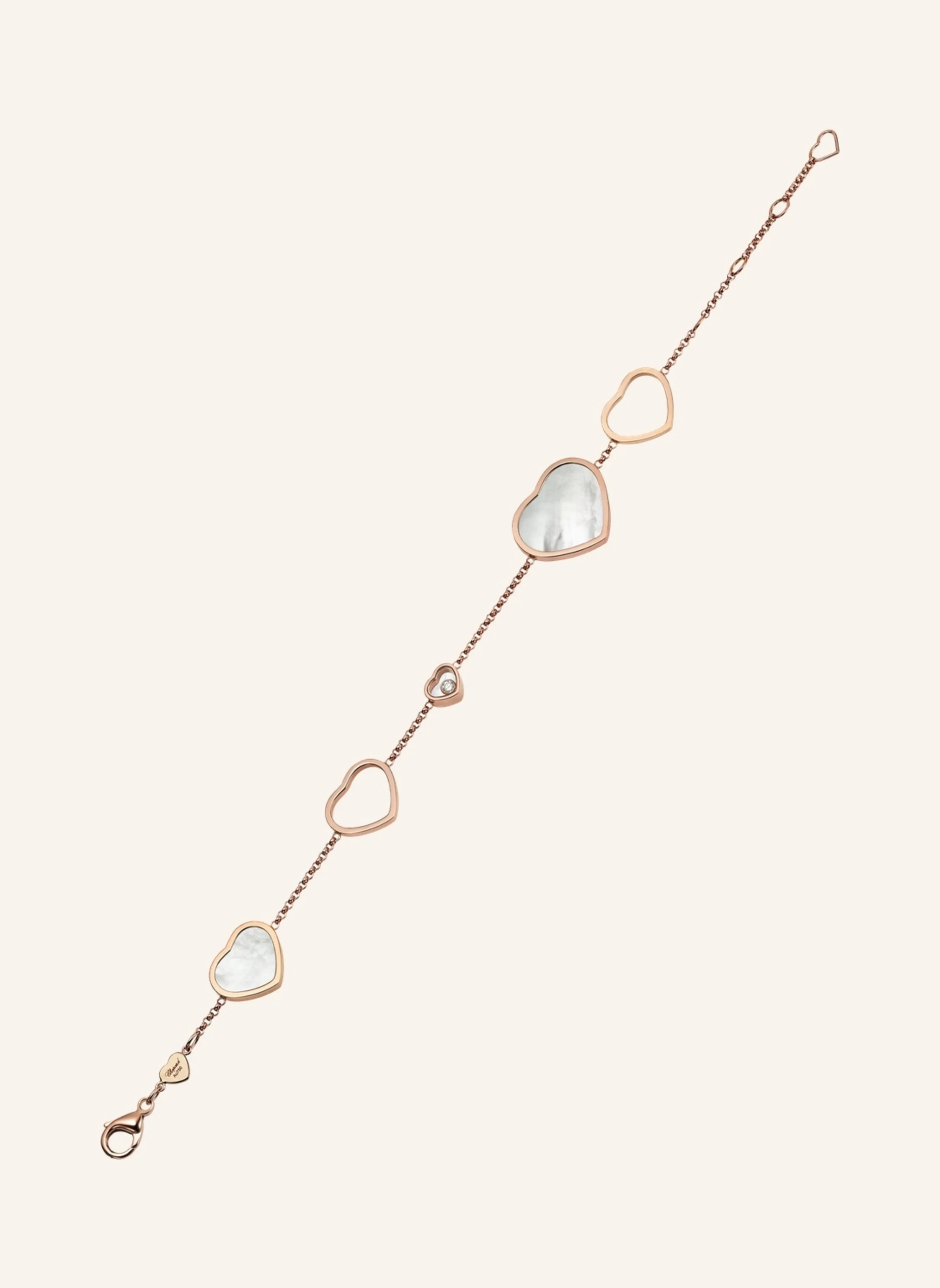 Chopard Armband HAPPY HEARTS Armband aus 18 Karat Roségold, Diamanten und Perlmutt