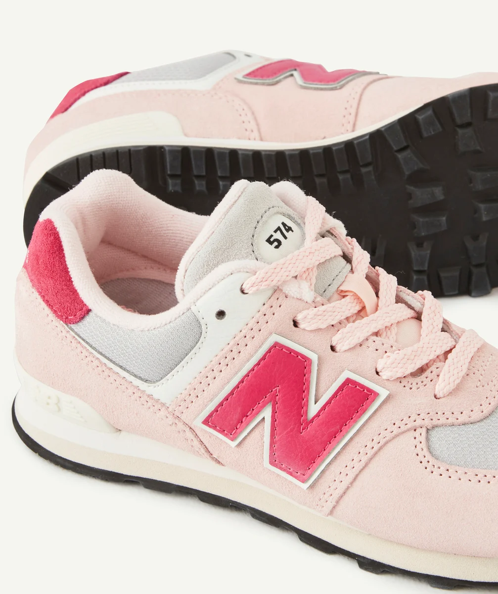 NEW BALANCEBASKETS À LACETS 574 FILLE ROSE