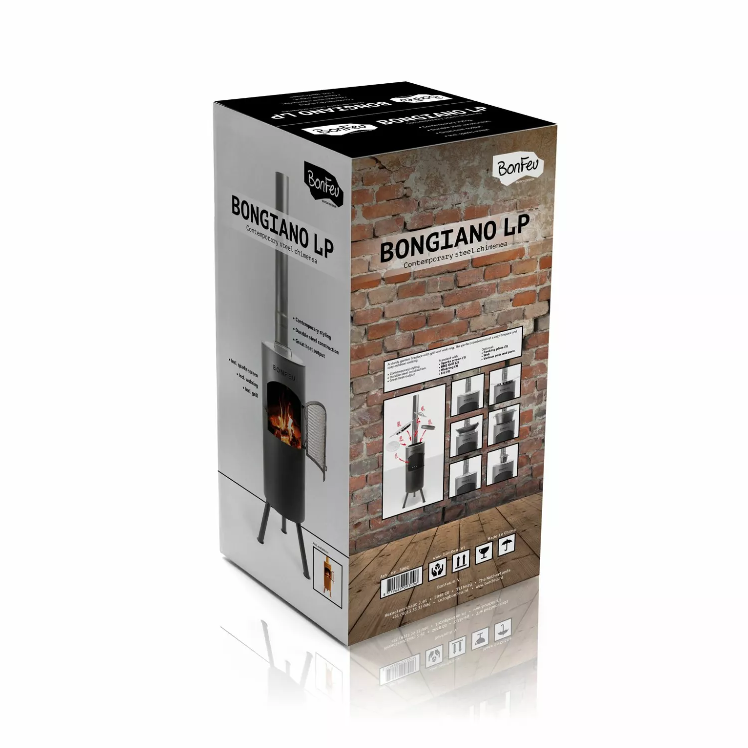 BonFeu 3002 Tuinhaard BonGiano LP - Zwart - 164cm - 30cm