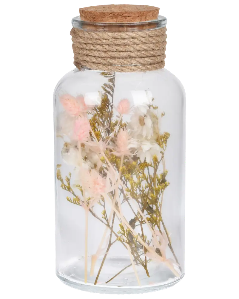 Tørrede blomster i glas - assorterede blomster
