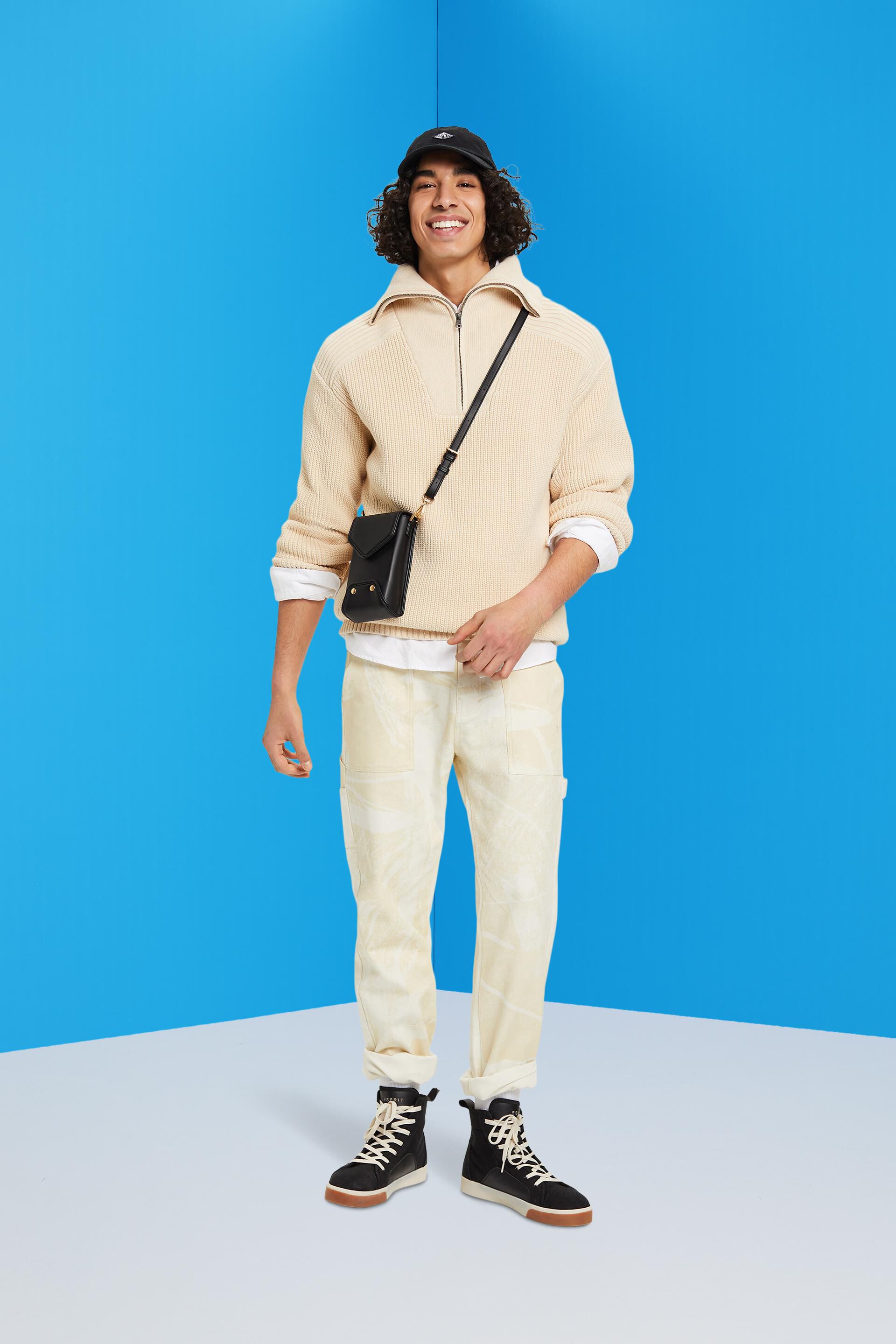Pull-over en maille à zip court