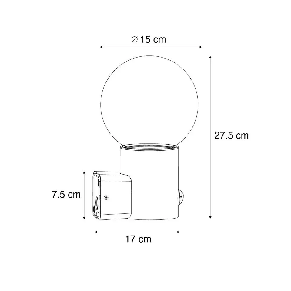 Qazqa buitenlampen met sensor huma zwart e27