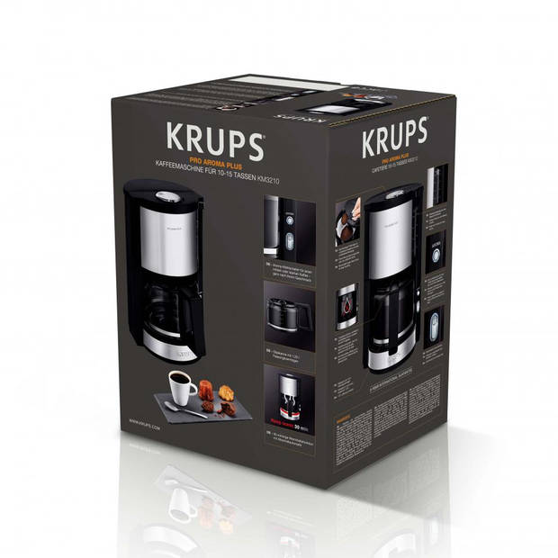 Krups filterkoffiezetapparaat Pro Aroma Plus KM3210 zwart 1,25L