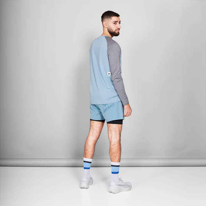 saysky logo pace ls herre 2010 blue melange