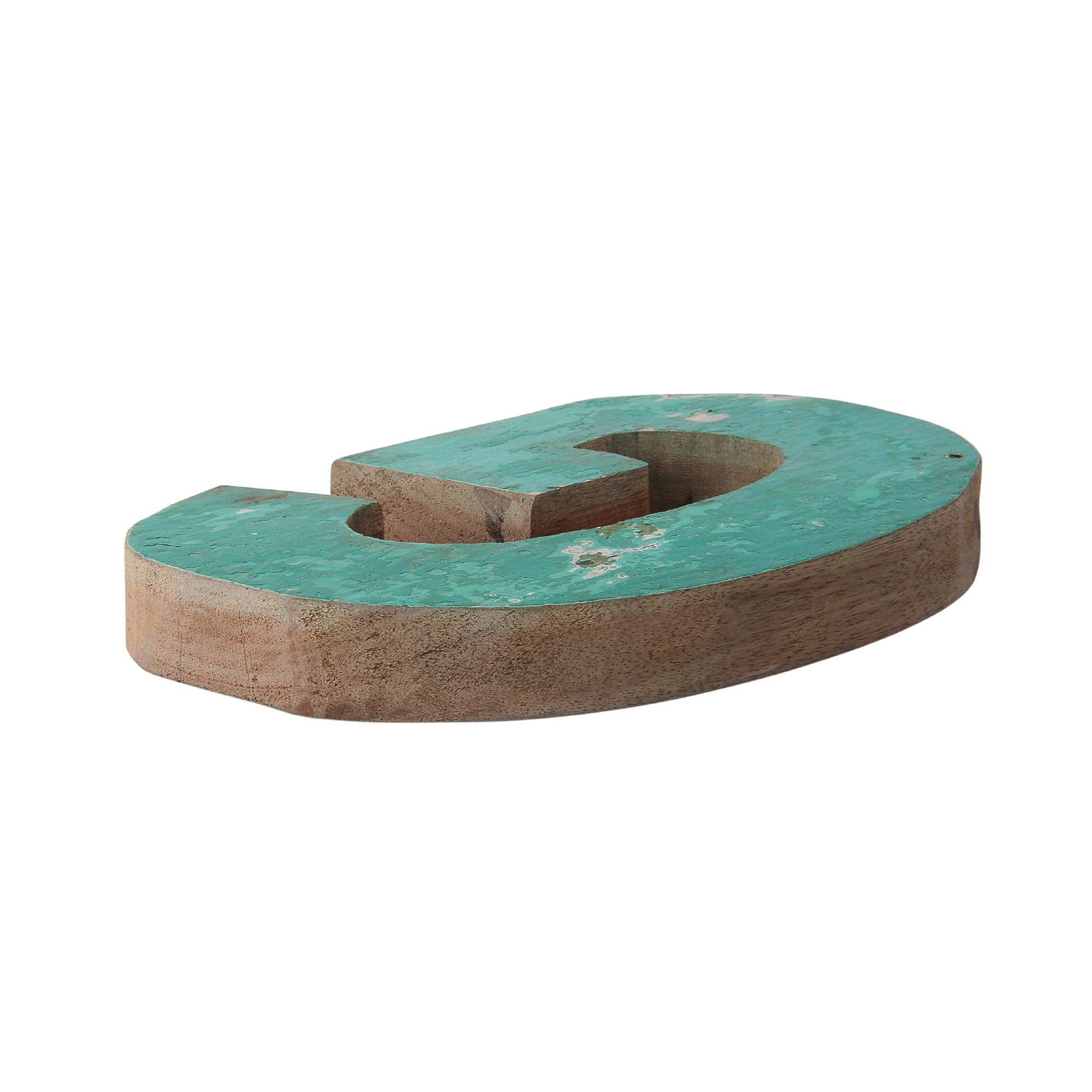Holzbuchstabe 'G', mehrfarbig, T 2,5 cm, B 13 cm, H 19 cm von fischer's lagerhaus