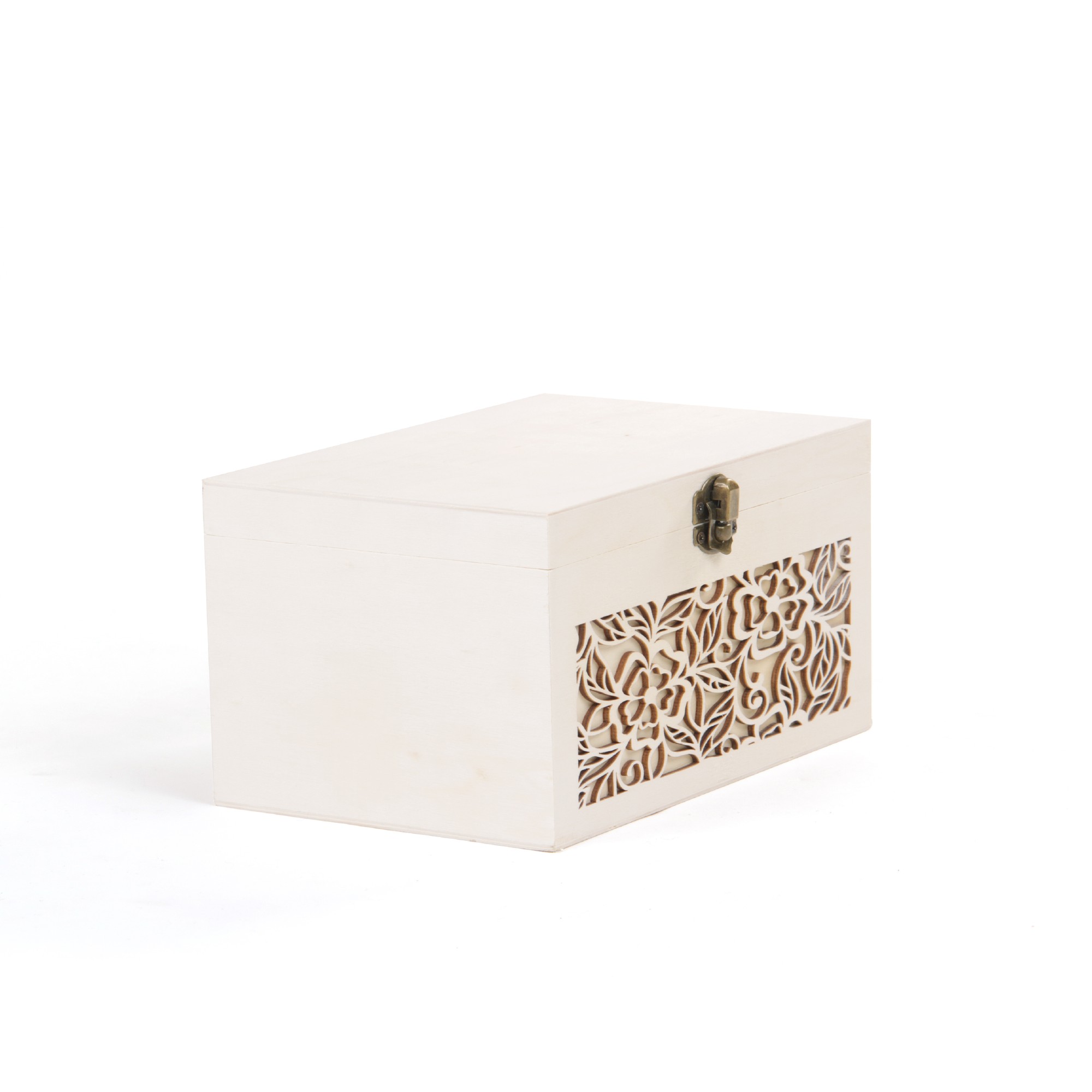 Holz-Schatulle 'Blume Xiao', natur, B 20 cm, T 13 cm, H 12 cm von fischer's lagerhaus