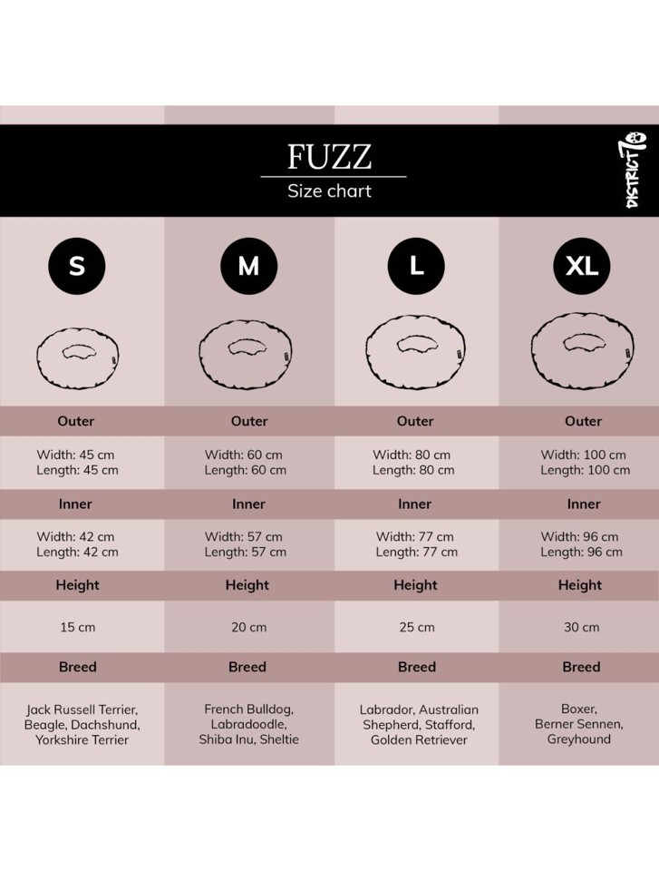 District 70 - FUZZ Hunde- og katteseng mørkegrå, Small