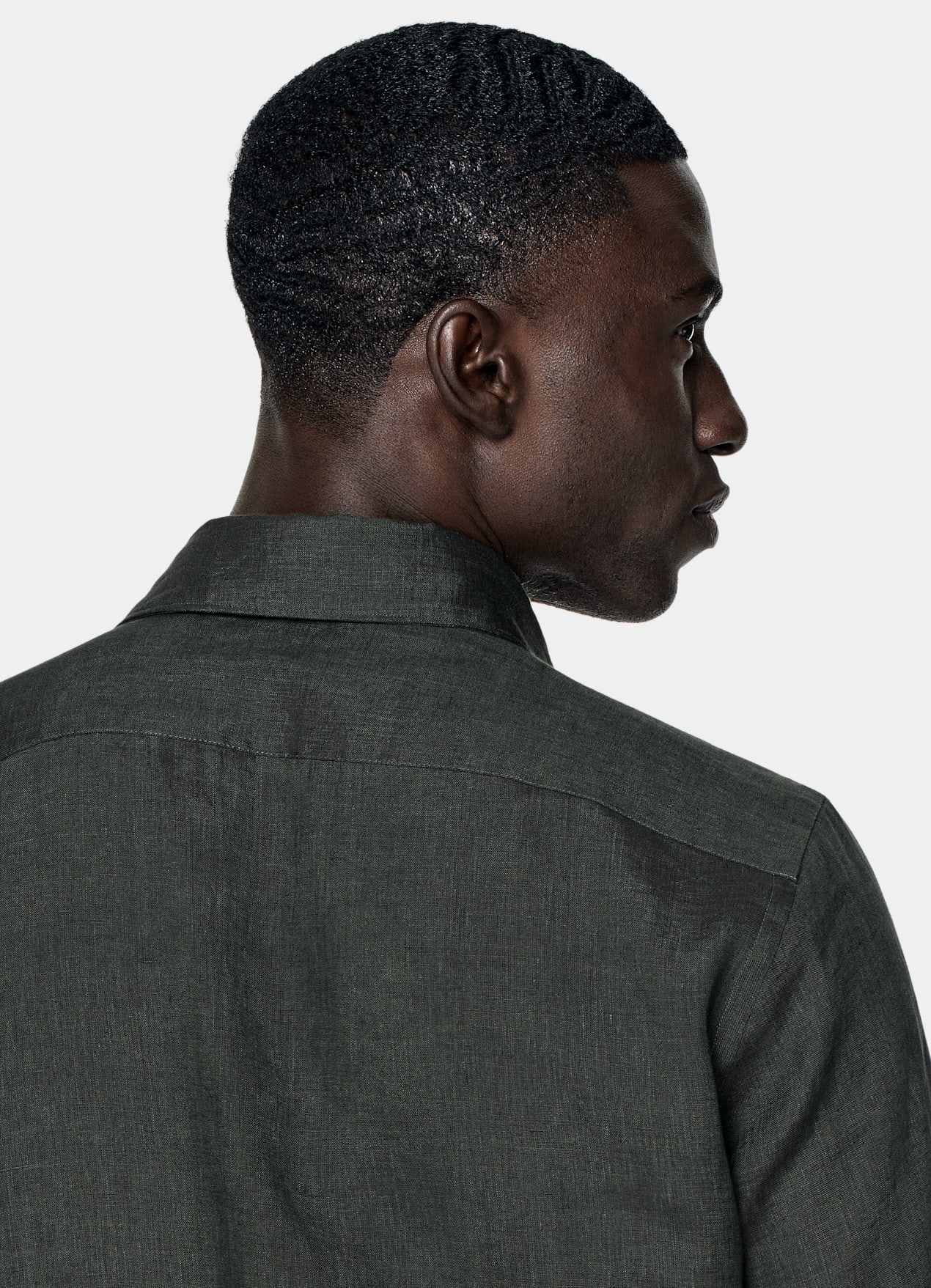 Chemise coupe ajustée vert foncé