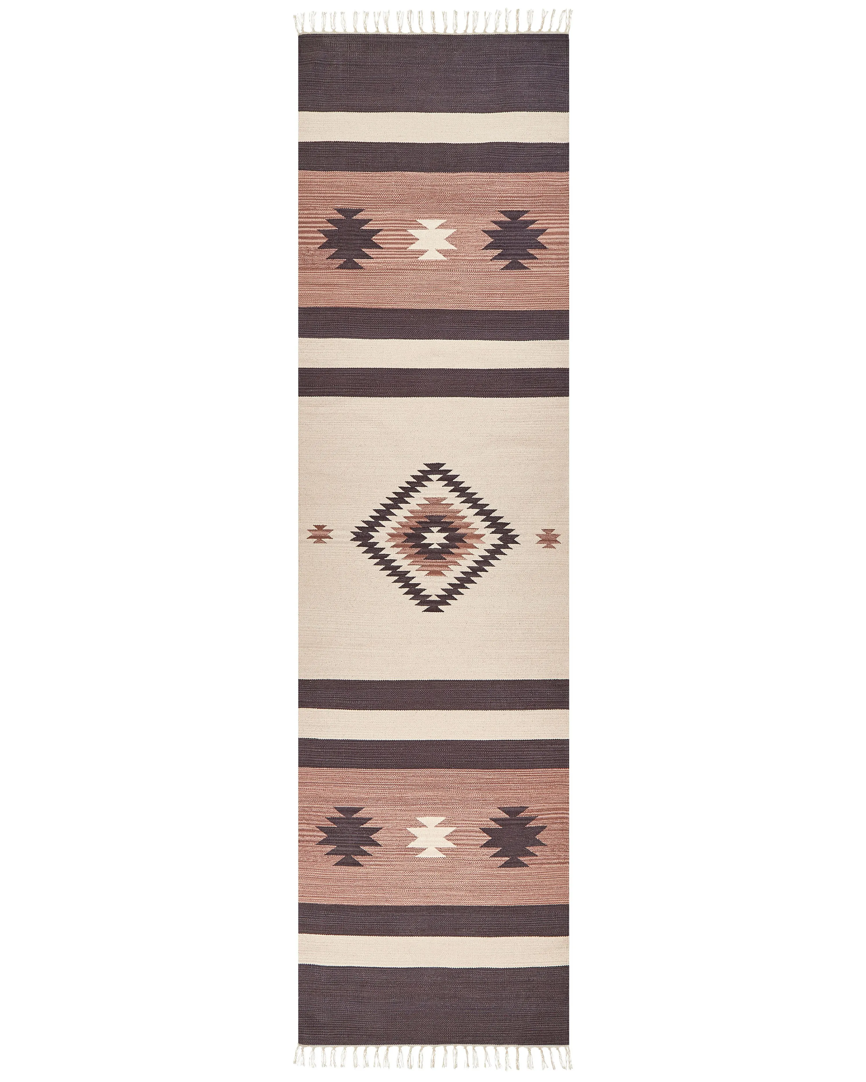 Vloerkleed ARAGATS Beige 80 x 300 cm Katoen Kelim