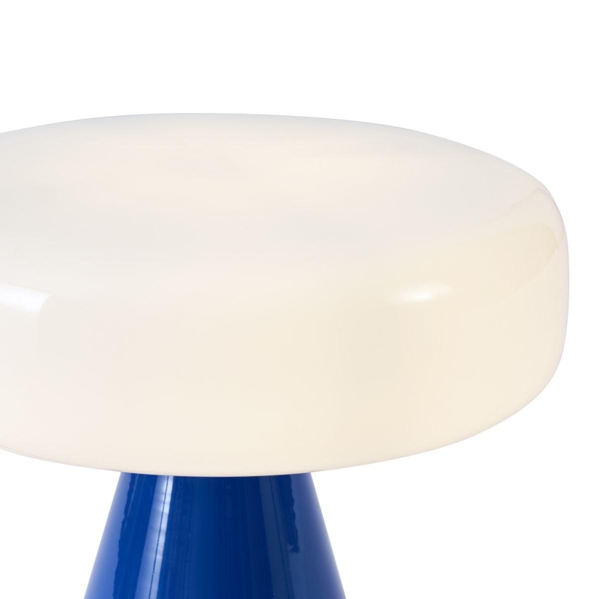 Retro tafellamp blauw met wit - Knop