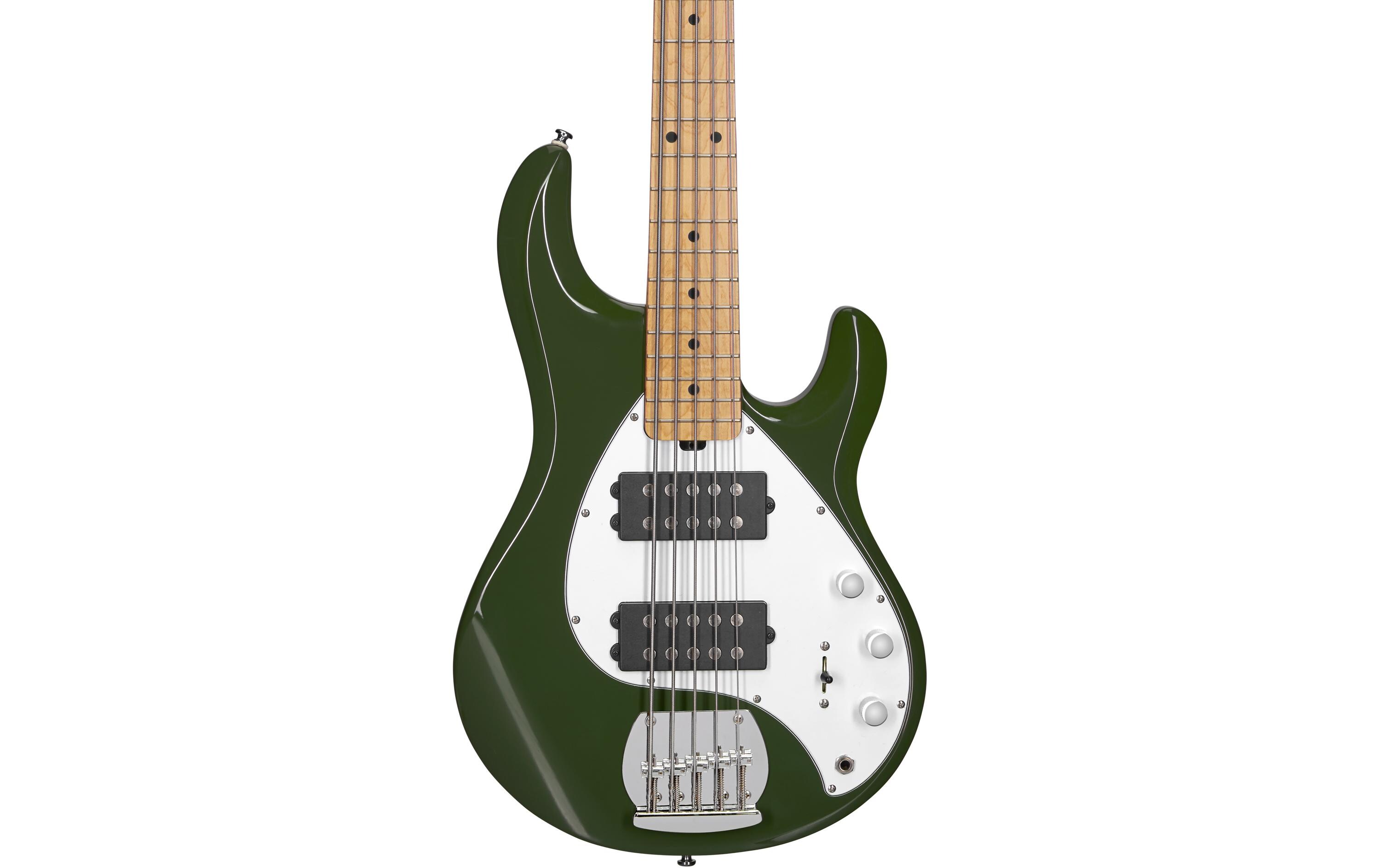 E-Bass StingRay Ray5HH – Olive<br>5-seitiger Bass mit Aktivelektronik und 2 Humbucker