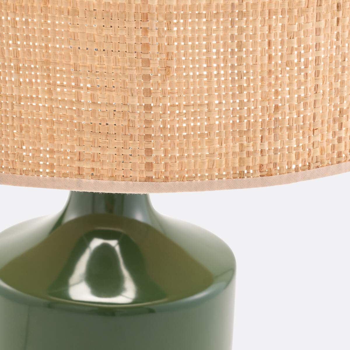 LA REDOUTE INTERIEURS<br>Candeeiro de mesa em cerâmica e ráfia, Rabano