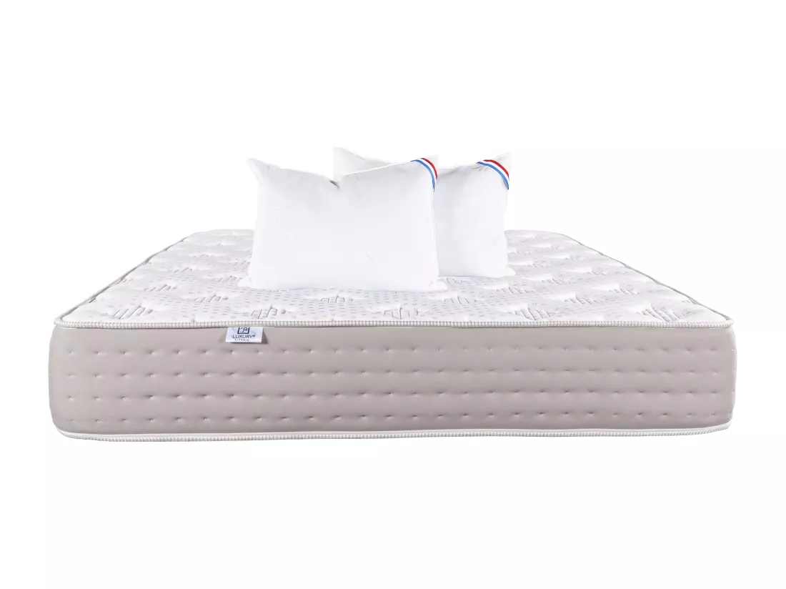Matelas 180x200 cm, Dreamlux, 26 cm , ressorts ensachés + 2 Oreillers