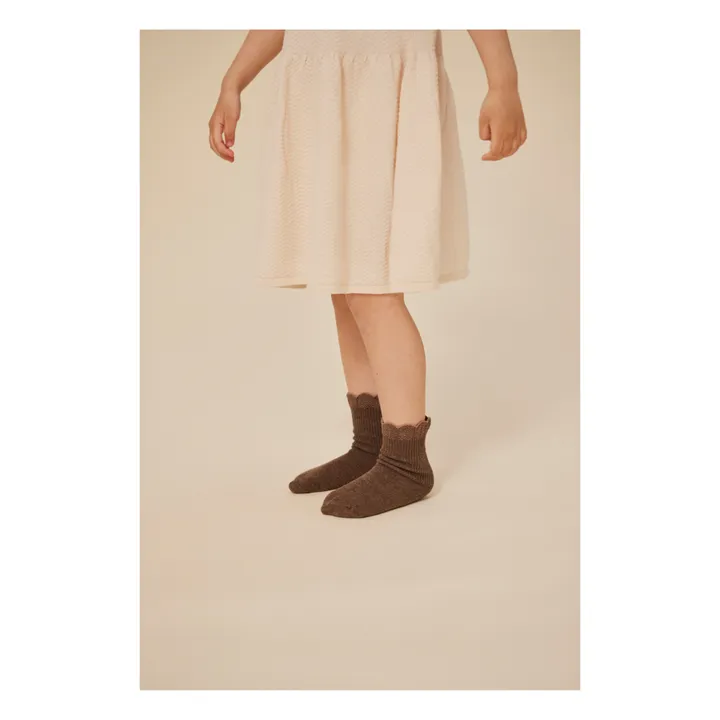 Konges Sløjd Lot 3 Chaussettes Volants Coton Bio | Marron