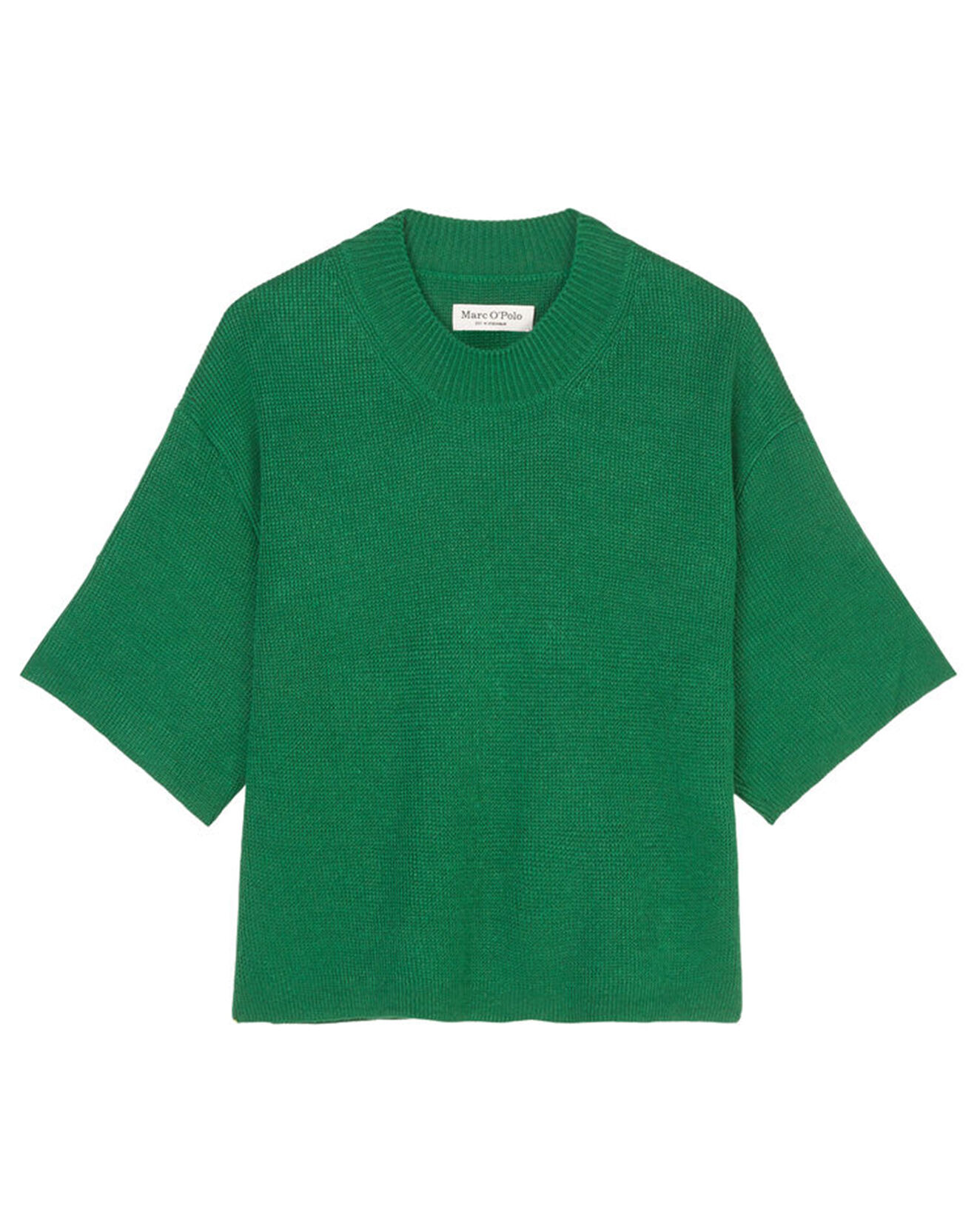 Marc O'Polo Pull 100% Lin manches courtes Col R vert foncé