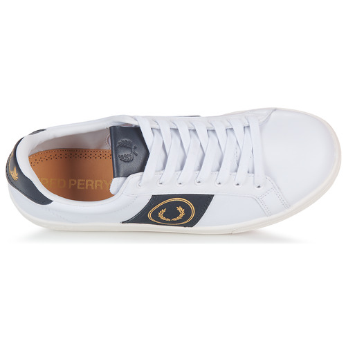 Fred Perry - B721 LEATHER BRANDED - Blanc / Marine