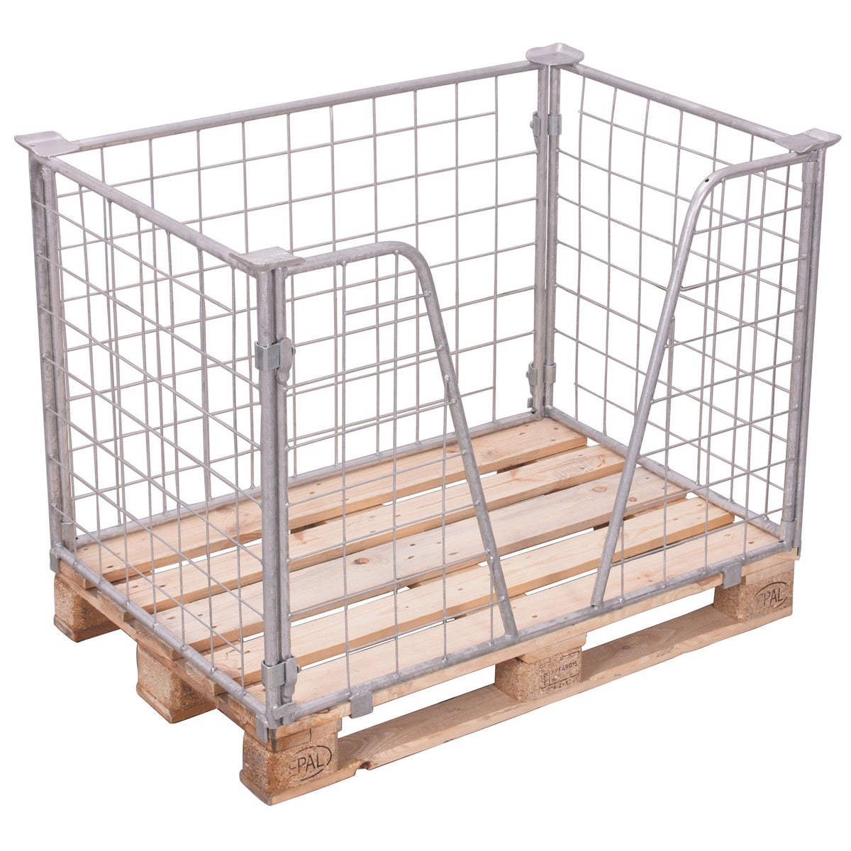 VARIOfit palletopzetrand type 63 van gegalvaniseerd staal, afmetingen 1200x1000mm, hoogte 1600mm