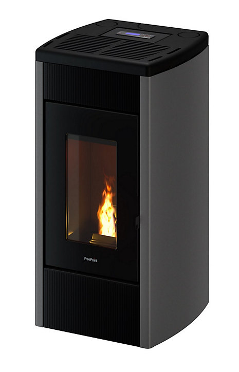 Poêle à granulés étanche canalisable Freepoint Duke titanium 14 kW