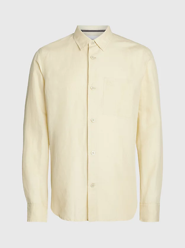 Camisa de algodão e linho