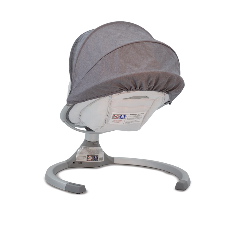 Cangaroo Babywippe iSwing, Musikfunktion, Timer, Fernbedienung, Aluminiumrahmen hellgrau