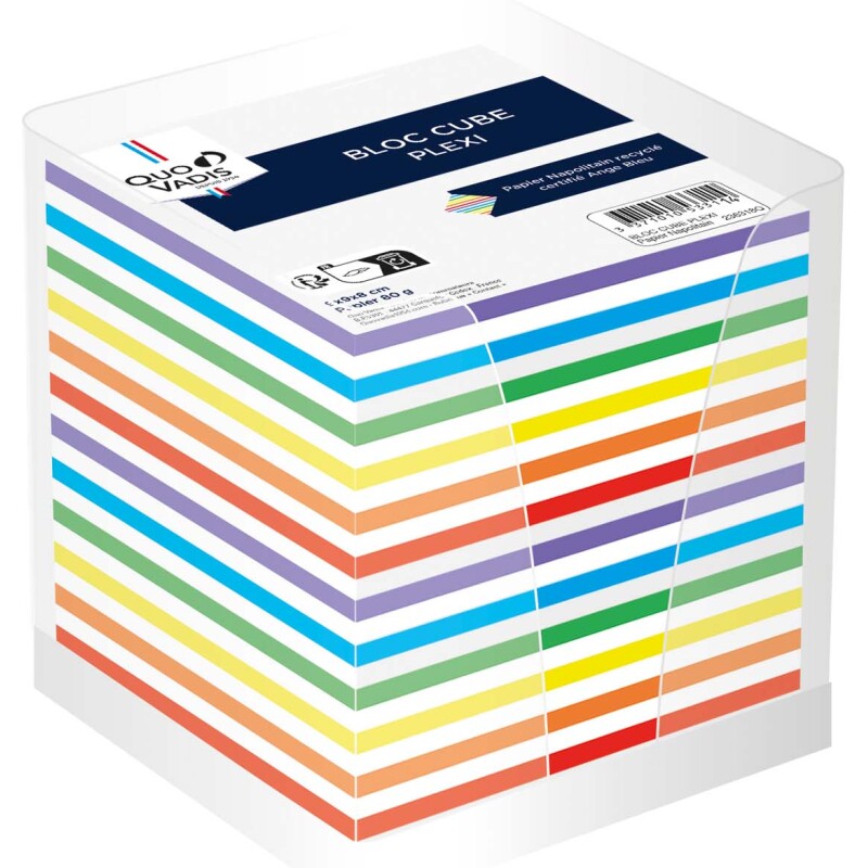 Quo Vadis - Bloc cube - Classic - Multicolore - 10x10x9,5 cm -  multicolore - par 20
