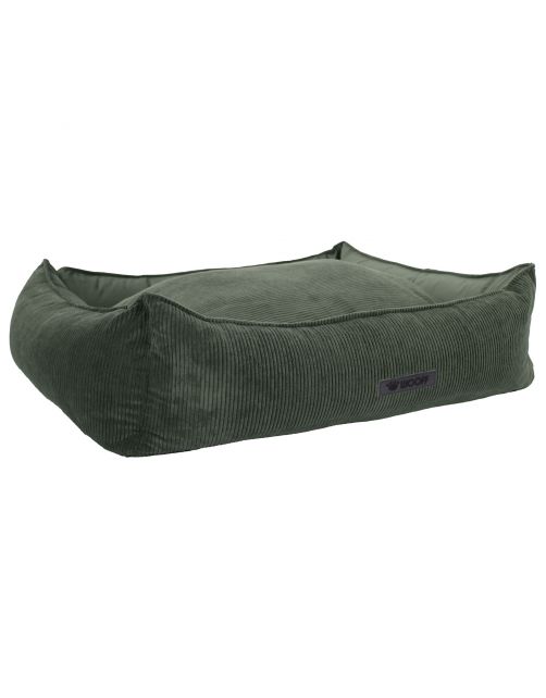 Wooff Cocoon Rib Velours Olijfgroen - Hondenmand