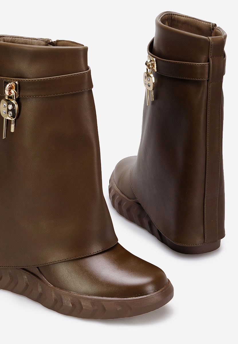 Bottes compensée femme bruns Serena