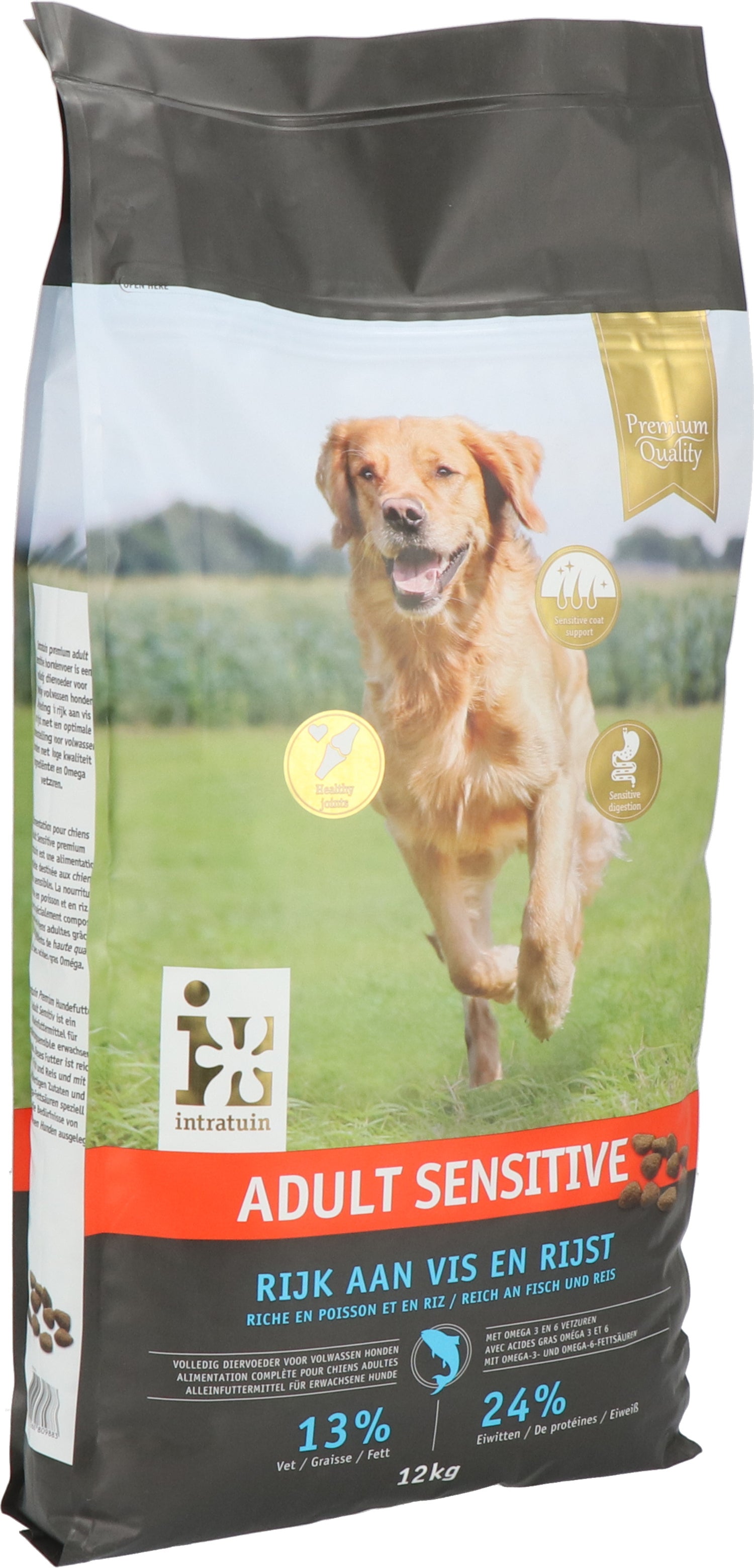 Intratuin Premium hondenvoer adult sensitive vis 12 kg