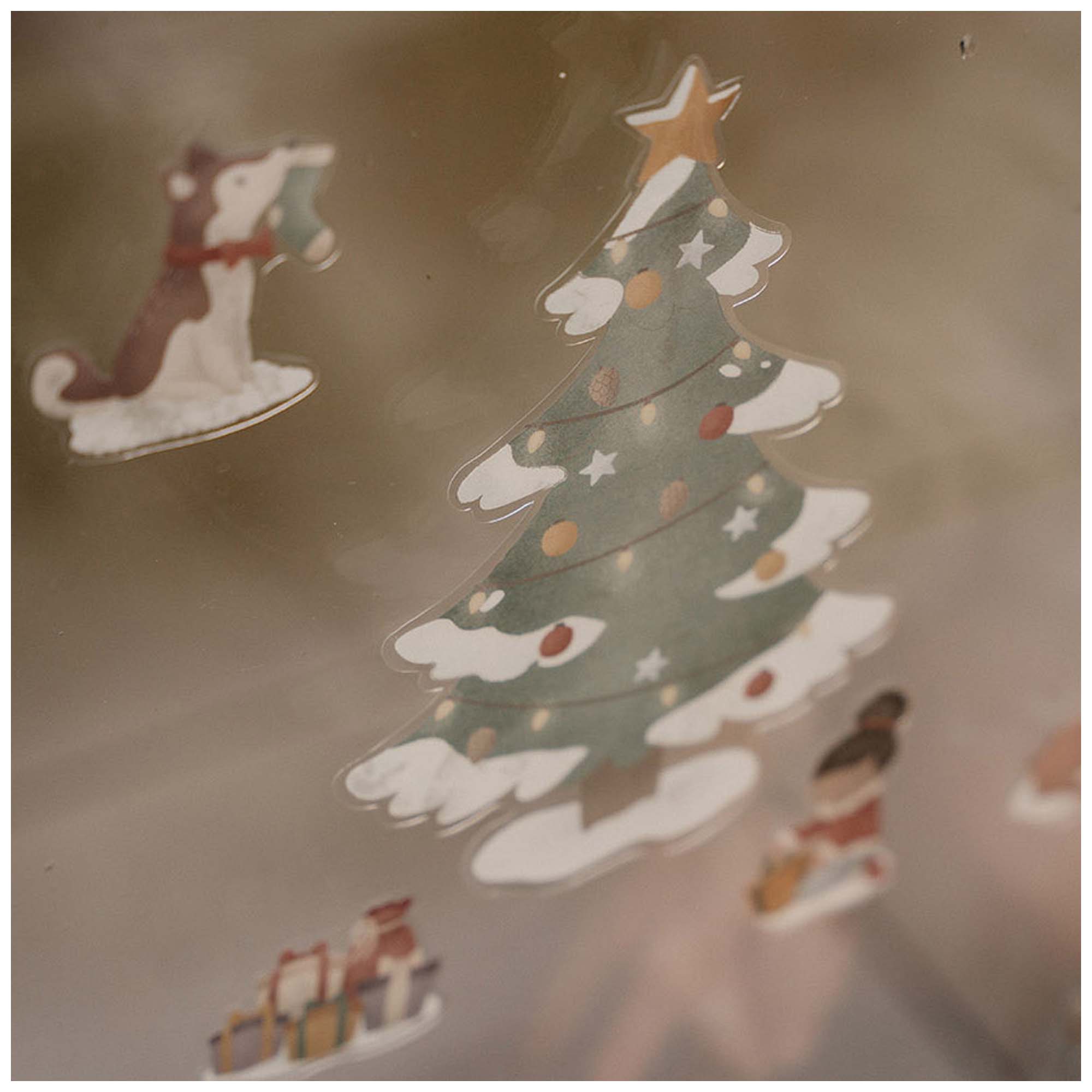 Little Dutch Raamstickers Kerst groen