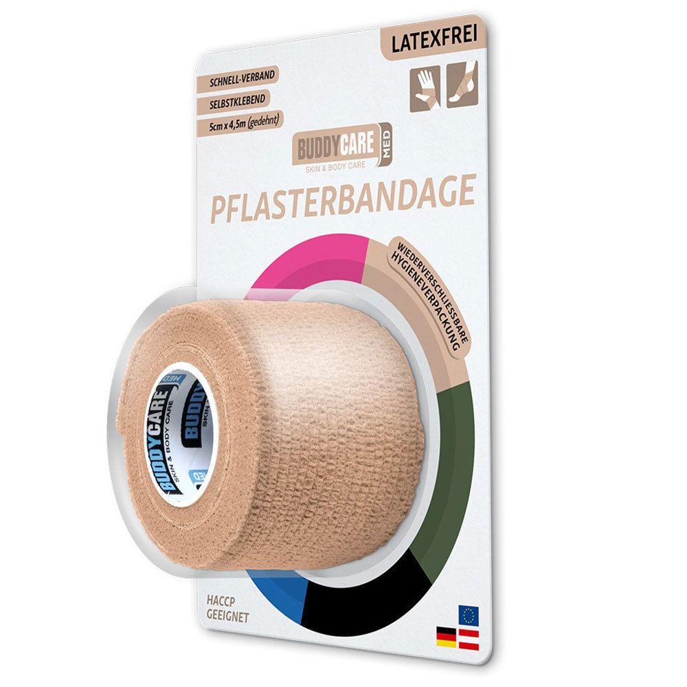 BUDDYCARE® MED Pflasterbandagen HAUT - 5cmx4,5m Latexfrei
