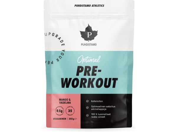Pudhistamo Athletics Optimal Pre-Workout Mango & Raspberry workout charger, 350 g