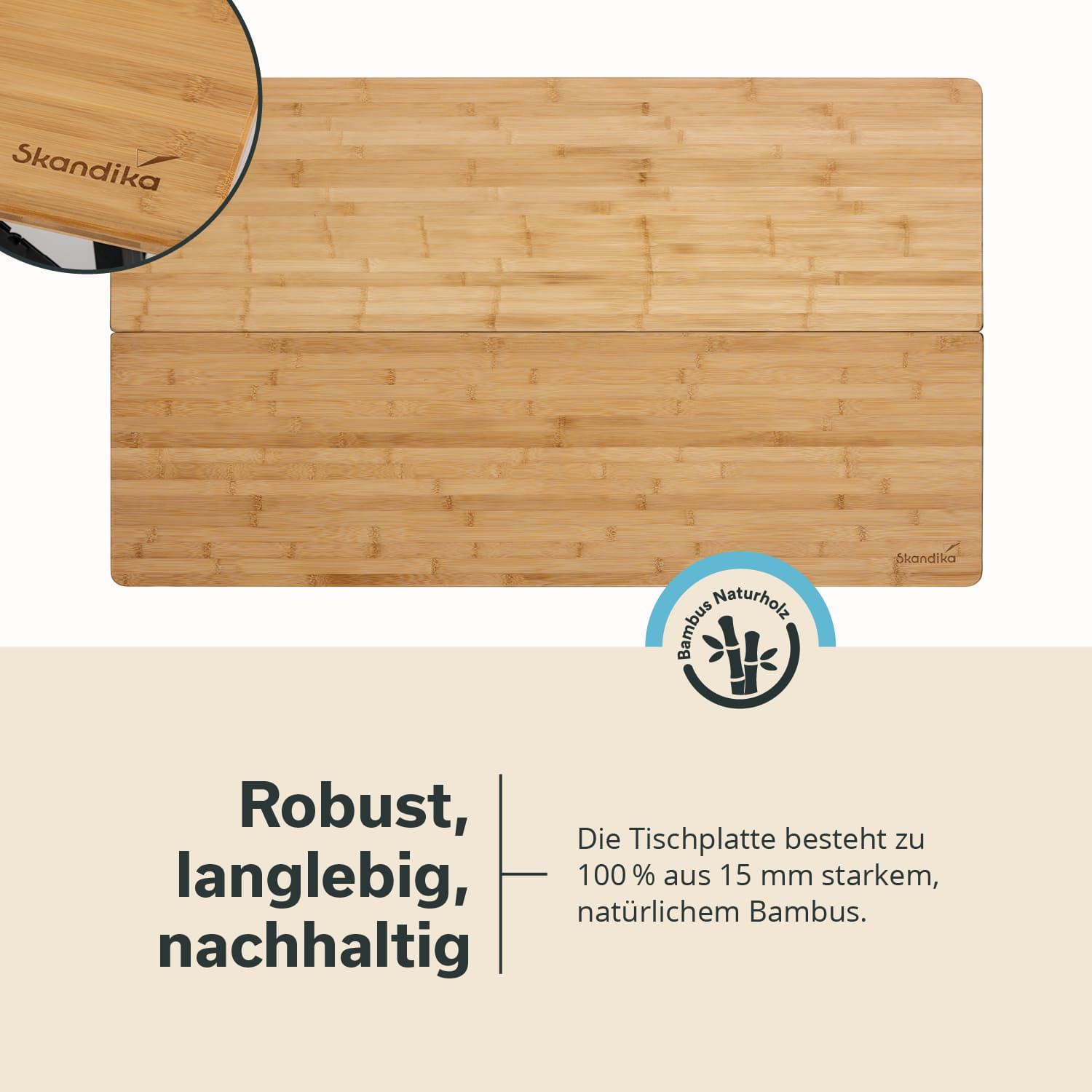 Skandika Tobro bamboe campingtafel - 120 x 70 cm