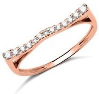 14 karaat rosegouden ring met 13 Diamanten