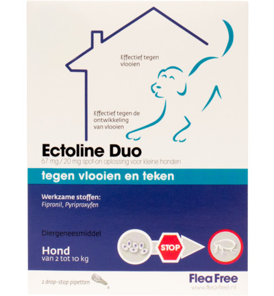 Flea Free Ectoline Duo Hond 2-10Kg Pipet (2 stuks)