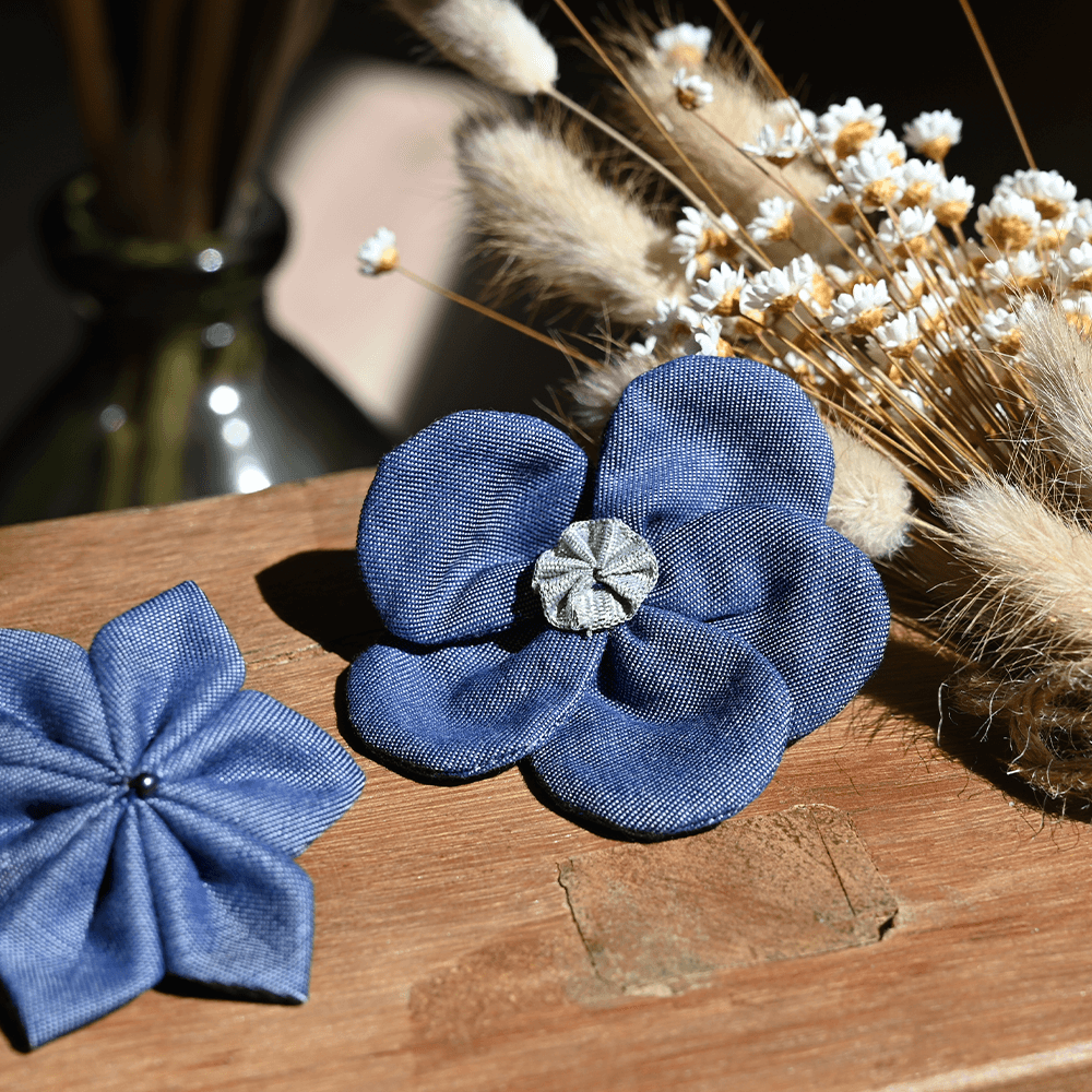 Petite Barrette Pétales De Fleur Jean Fin