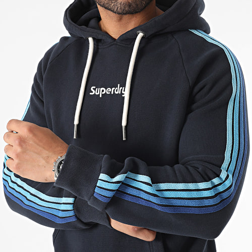 Sweat Capuche Stripe Logo M2013169A Bleu Marine