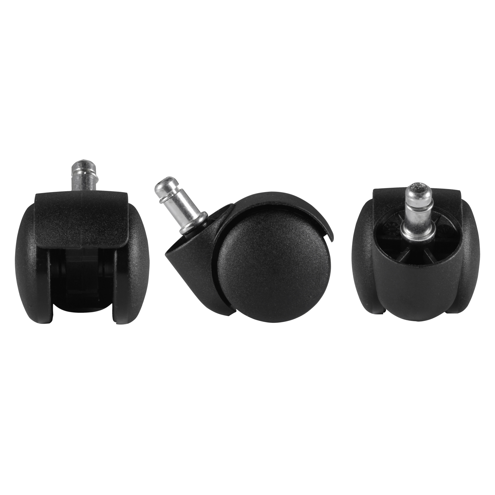 5er-Set Weichbodenrollen - schwarz - gebremst - 50 mm