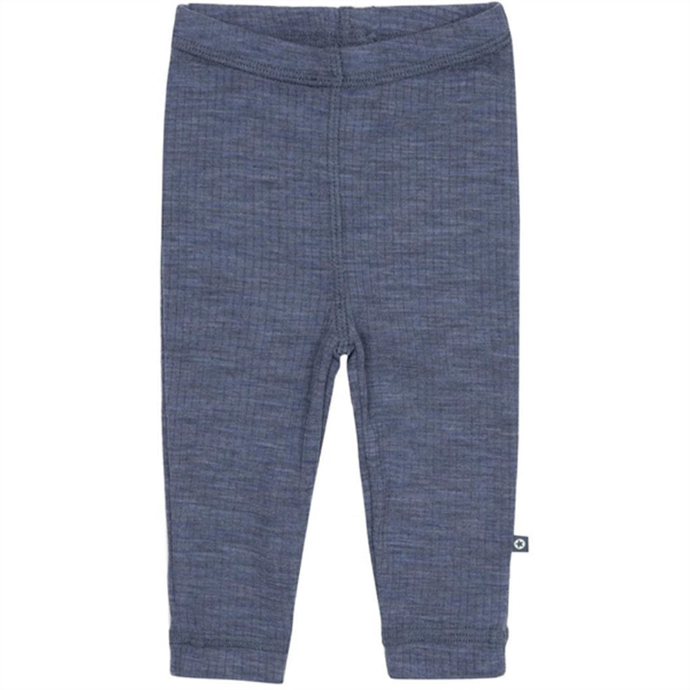 Uld Drop Needle Leggings Denim Melange