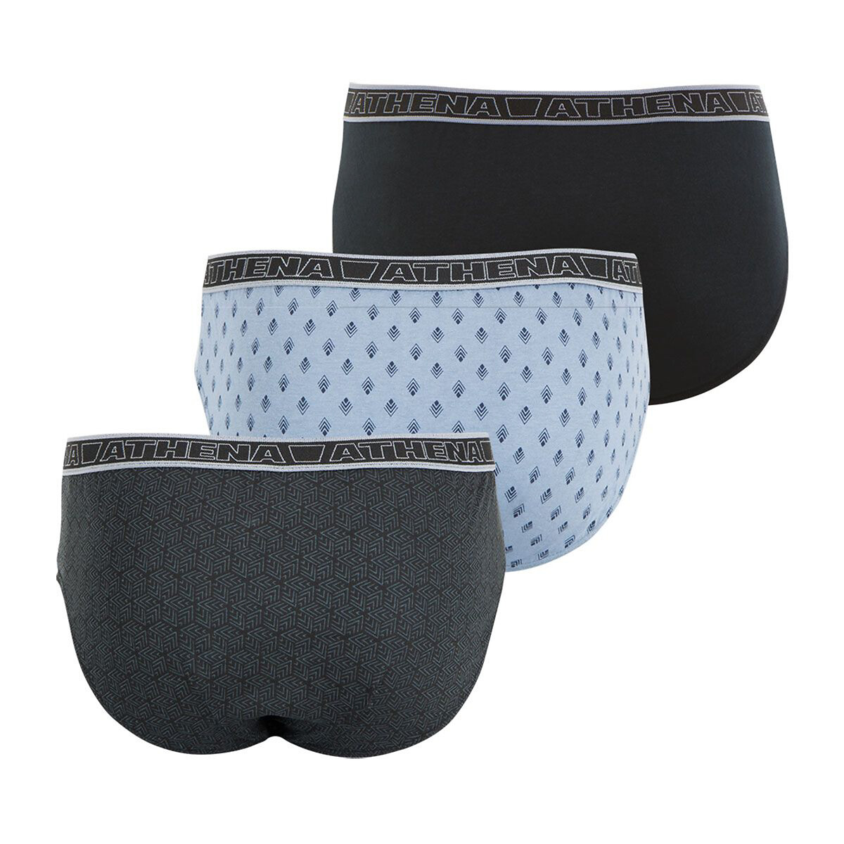 ATHENA<br>Conjunto de 3 calcinhas em puro algodão, cor Tônica