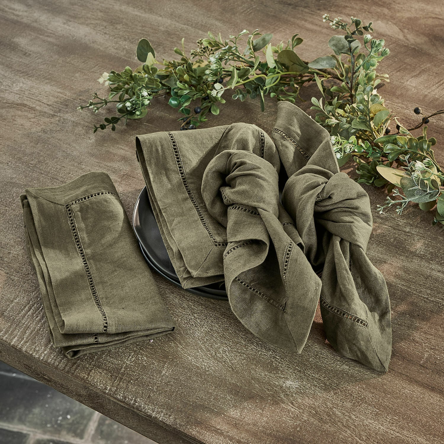 Serviette 4er Set Covent Garden olivgrün