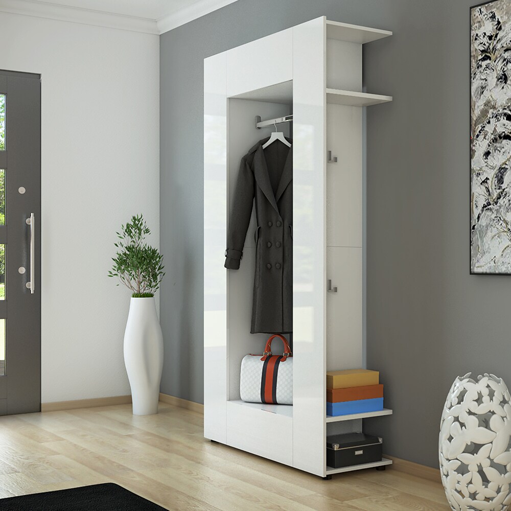 Vicco Dielenschrank Mats weiß Flurgarderobe Garderobe Kleiderschrank Flurmöbel