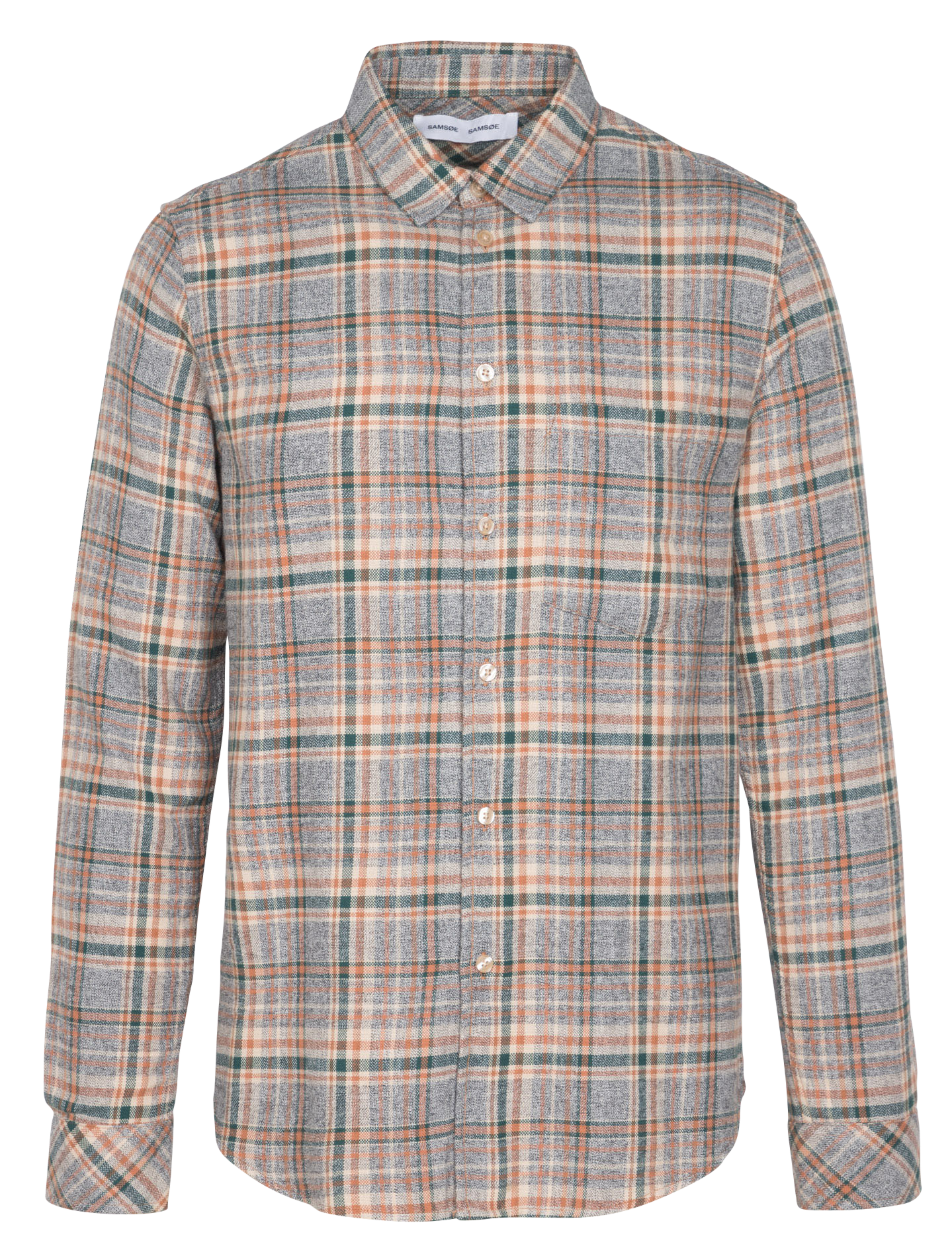 LIAM - Chemise col classique regular-fit à carreaux en coton bio| Gris