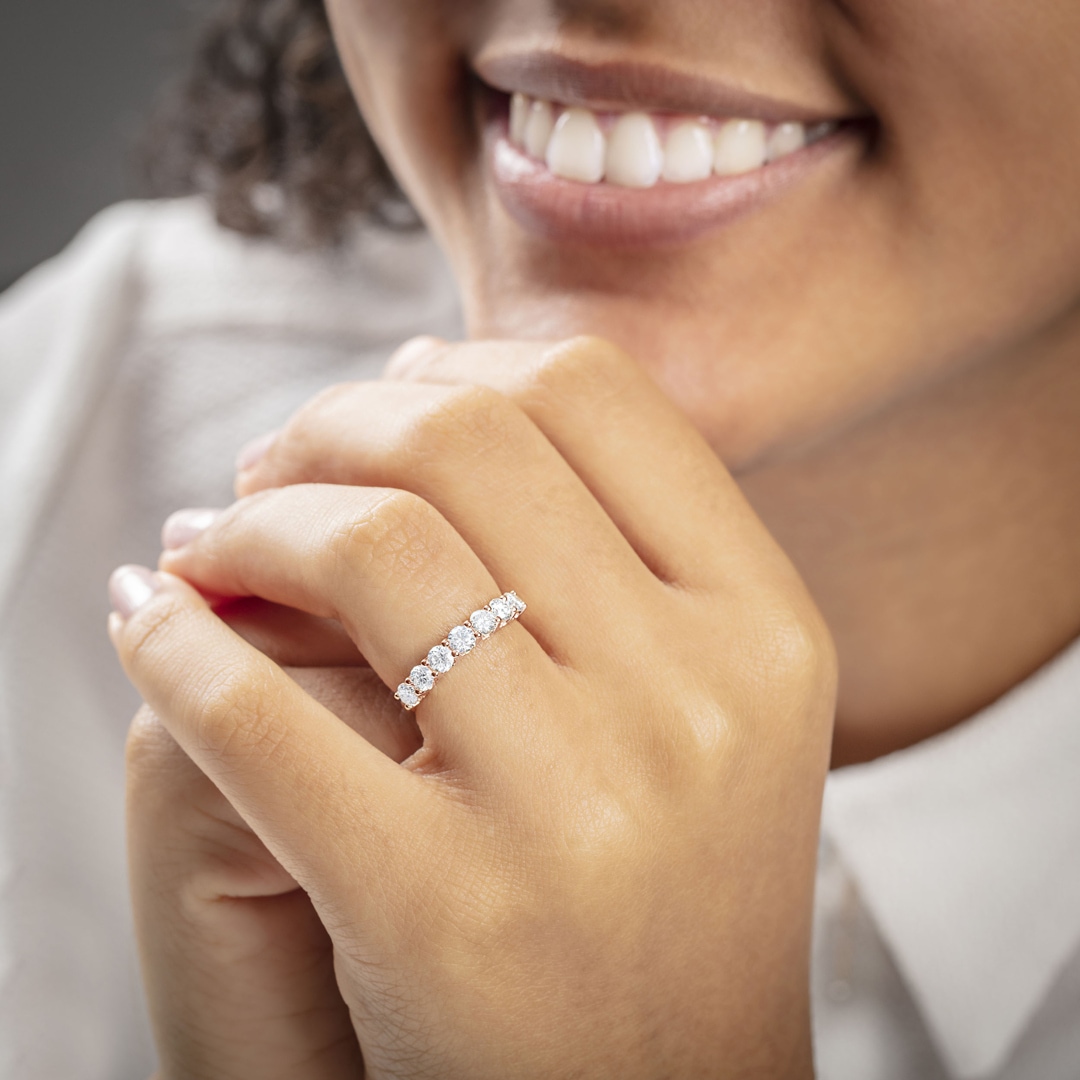 1.02 Karat Diamanten Mémoire Ring 750/18 K Roségold
