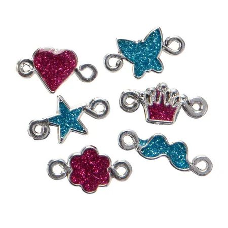 Folia 33905 Rubber Loops Charms Sparkle, 6 Stück