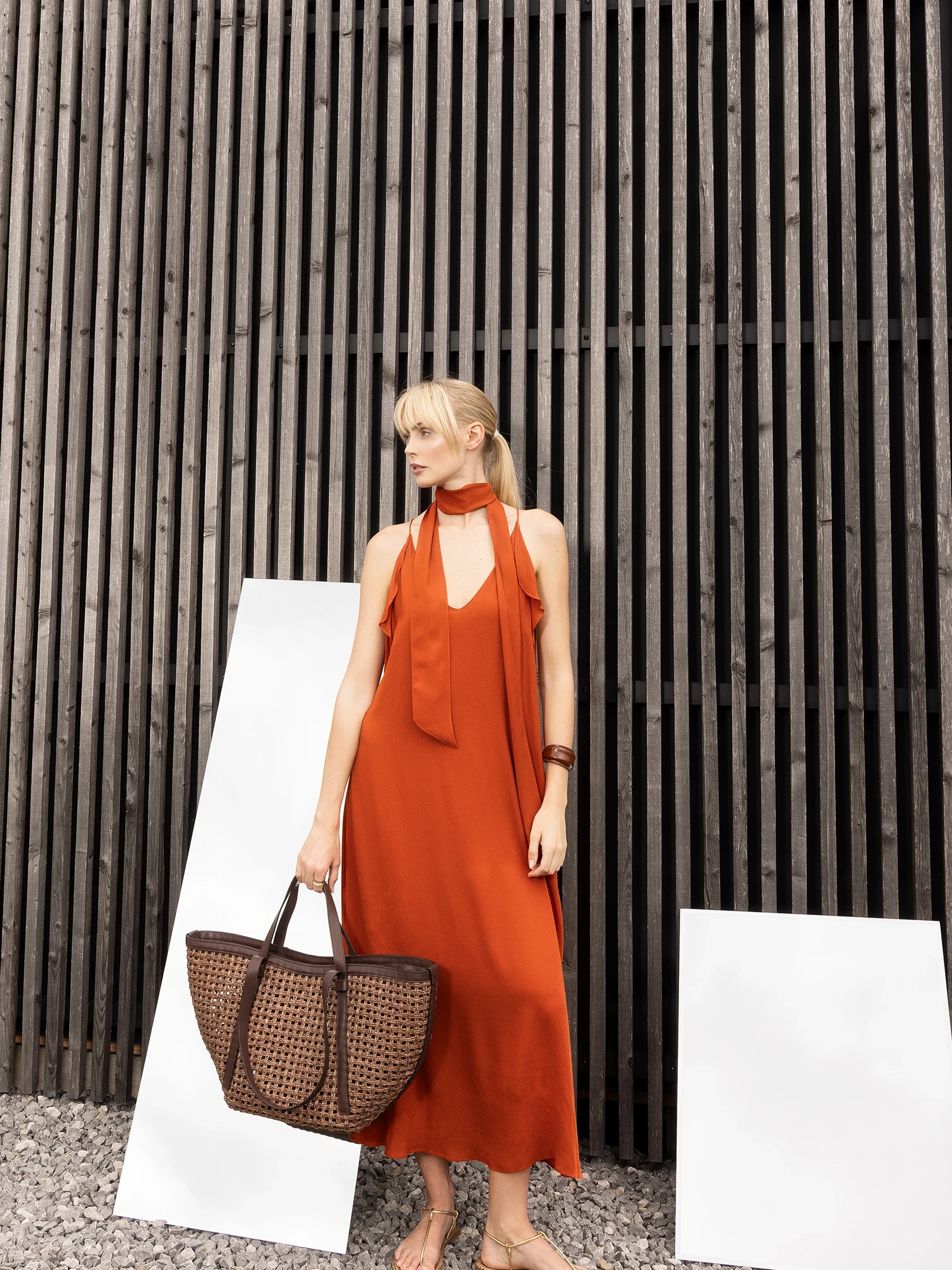 Shopper COSMO large Raffia/leather Standard