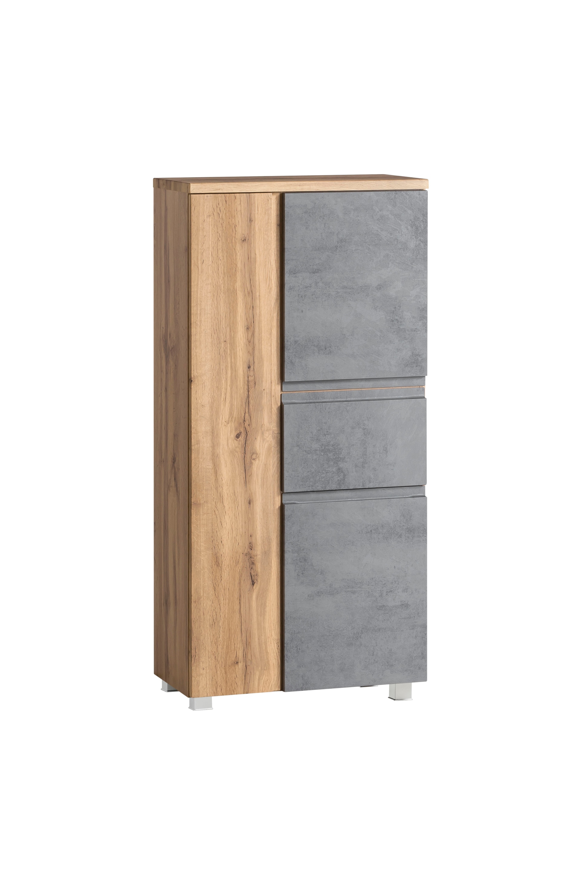 Midischrank Gent hellgrau/braun B/H/T 65x130x35 cm