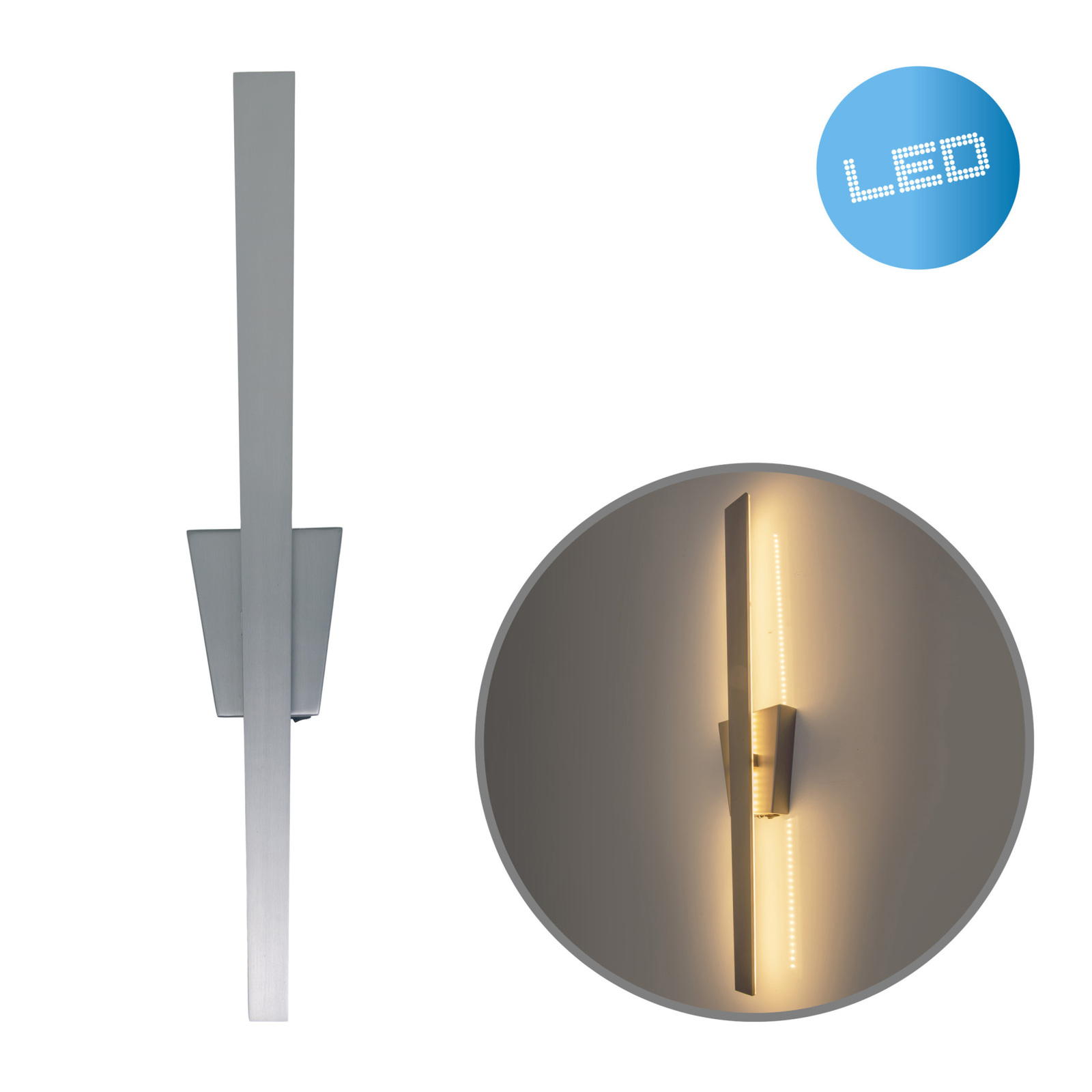 LED-Wandleuchte TREVOR - nickel matt - 62 cm